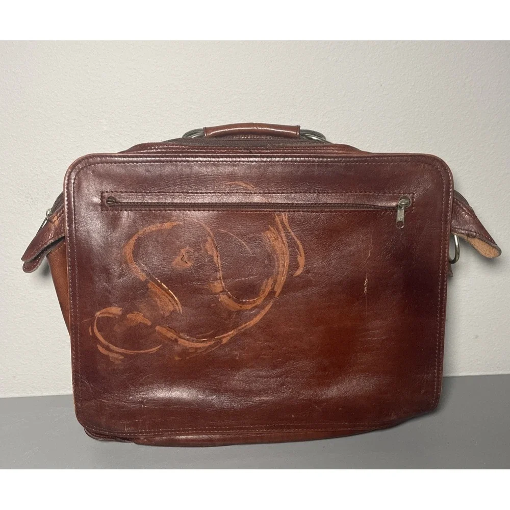Men's Leather Briefcase Messenger Satchel Bag‎
